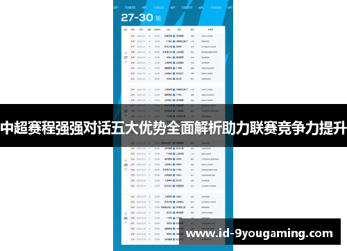 中超赛程强强对话五大优势全面解析助力联赛竞争力提升