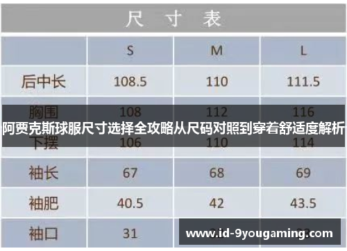 阿贾克斯球服尺寸选择全攻略从尺码对照到穿着舒适度解析